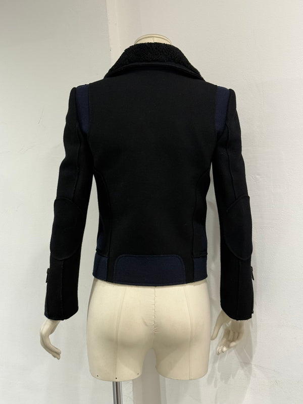F/W2007 Balenciaga by Ghesquiere double breasted coat with wool shearling collar