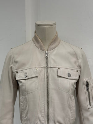 2002 Dolce & Gabbana leather bomber jacket