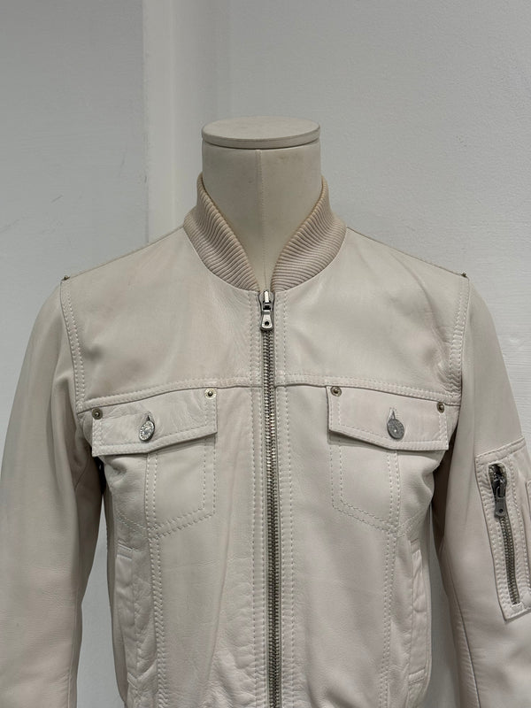 2002 Dolce & Gabbana leather bomber jacket