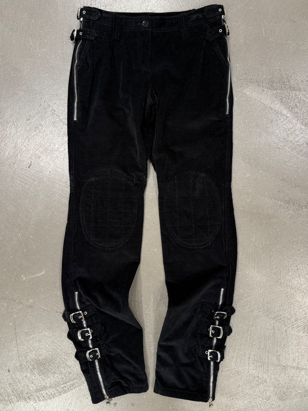 A/W2003 Dolce & Gabbana runway bondage corduroy biker pants