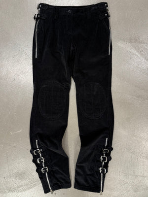 A/W2003 Dolce & Gabbana runway bondage corduroy biker pants