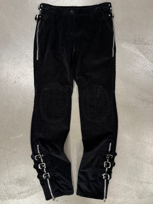 A/W2003 Dolce & Gabbana runway bondage corduroy biker pants
