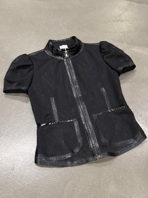 2000s Valentino mesh puff-sleeve top