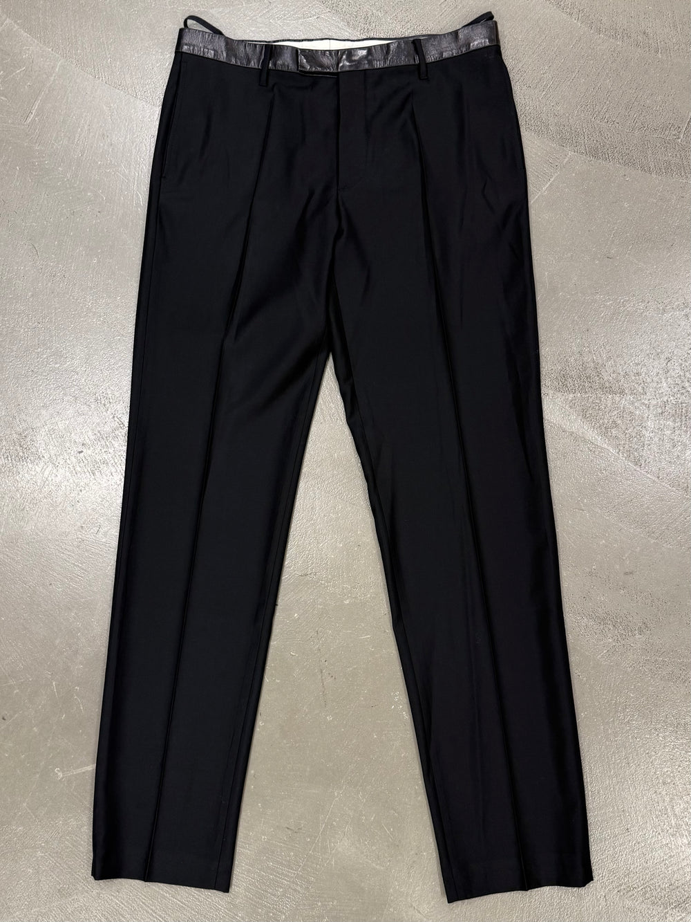 2000s Helmut Lang leather waist tailored pants