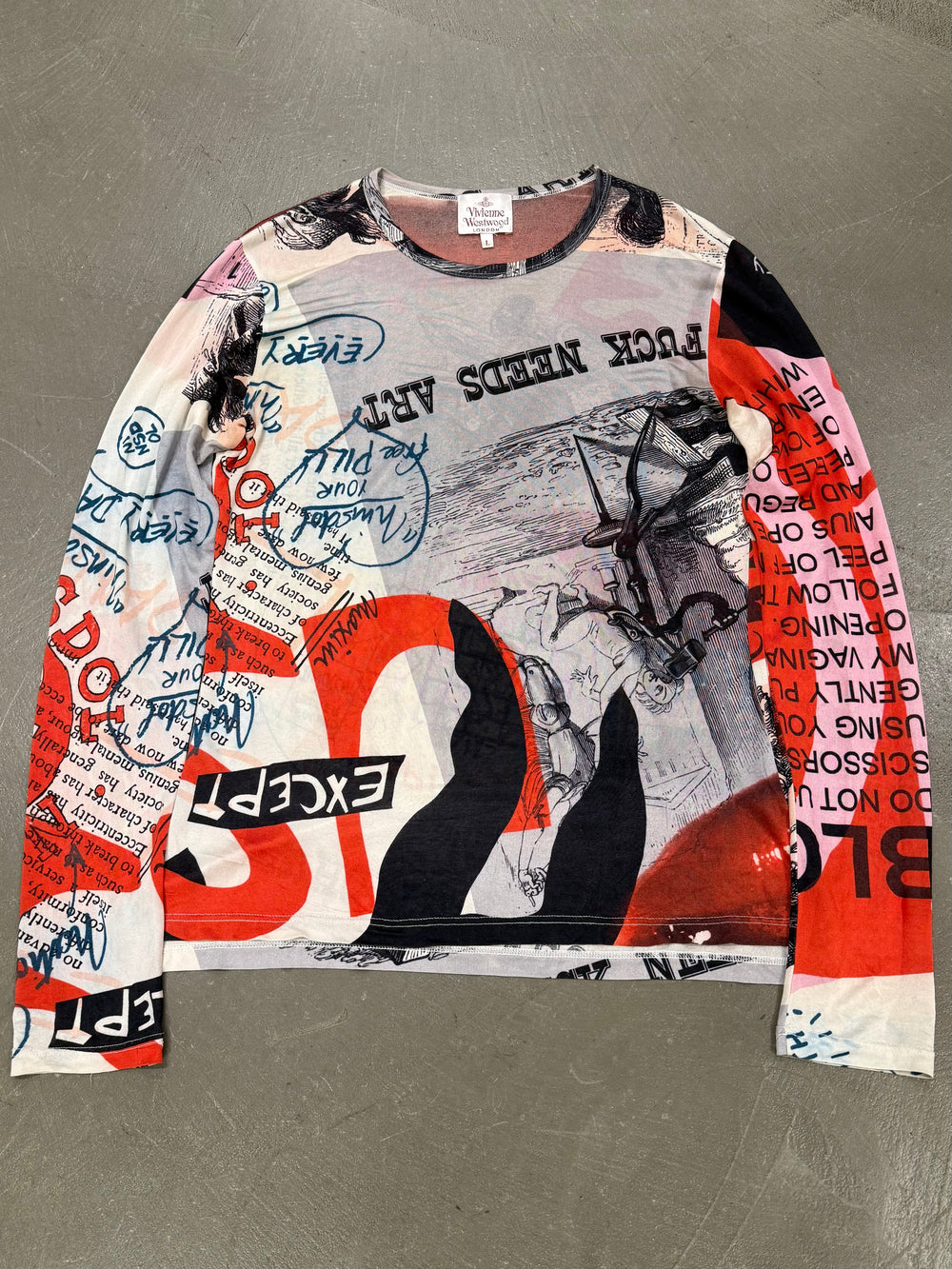 A/W2005 Vivienne Westwood "Propaganda" graphic mesh