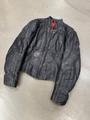 1990s Dirk Bikkembergs anatomical muscle cropped leather jacket