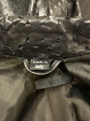 S/S2001 Helmut Lang punched laser cut leather jacket