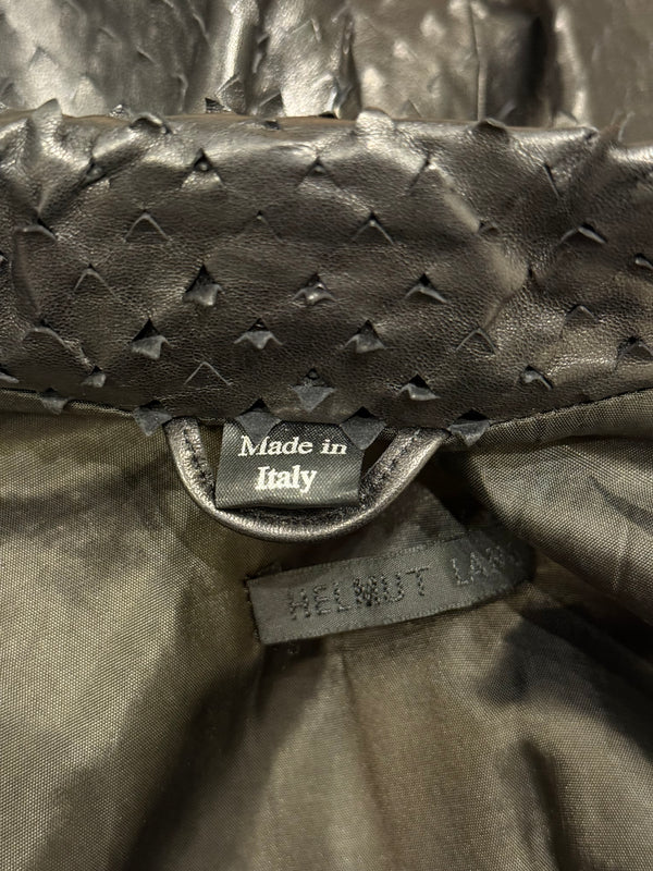 S/S2001 Helmut Lang punched laser cut leather jacket