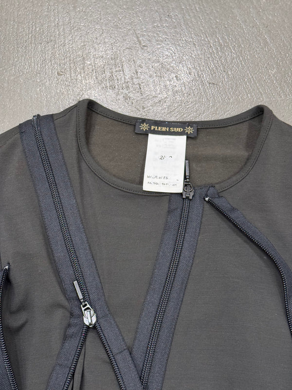A/W2003 Plein Sud multi zipper asymmetrical bondage top