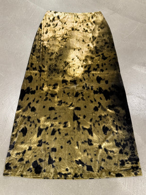 2000s Roberto Cavalli foil print iridescent maxi velvet skirt