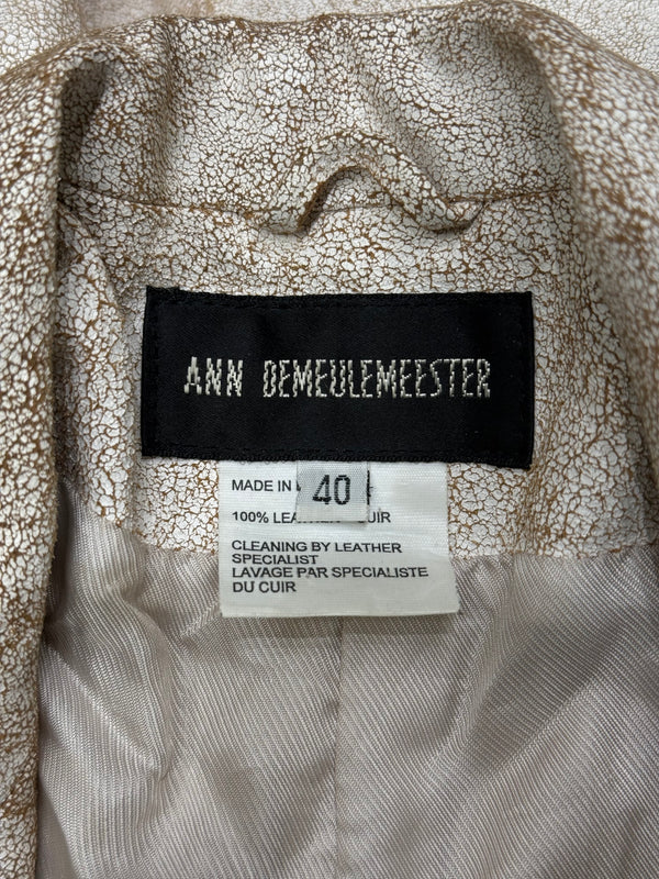S2002 S/S2002 Ann Demeulemeester distressed cracked leather coat