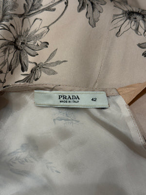 2000s Prada floral print silk dress
