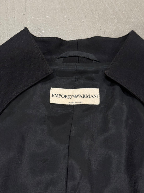 2003 Emporio Armani curved plunge neckline peplum jacket