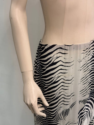 1999 Roberto Cavalli zebra print skirt