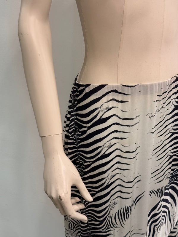 1999 Roberto Cavalli zebra print skirt