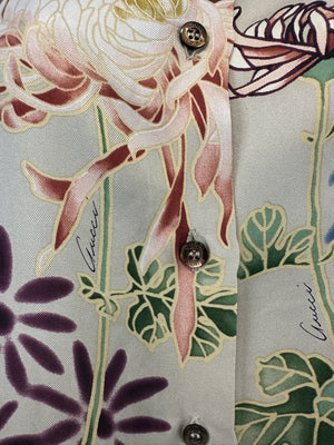 SS2001 Gucci by Tom Ford Chrysanthemum silk shirt