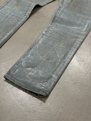 S/S2004 Dior by Hedi Slimane "Strip" Bleu Clair waxed jeans