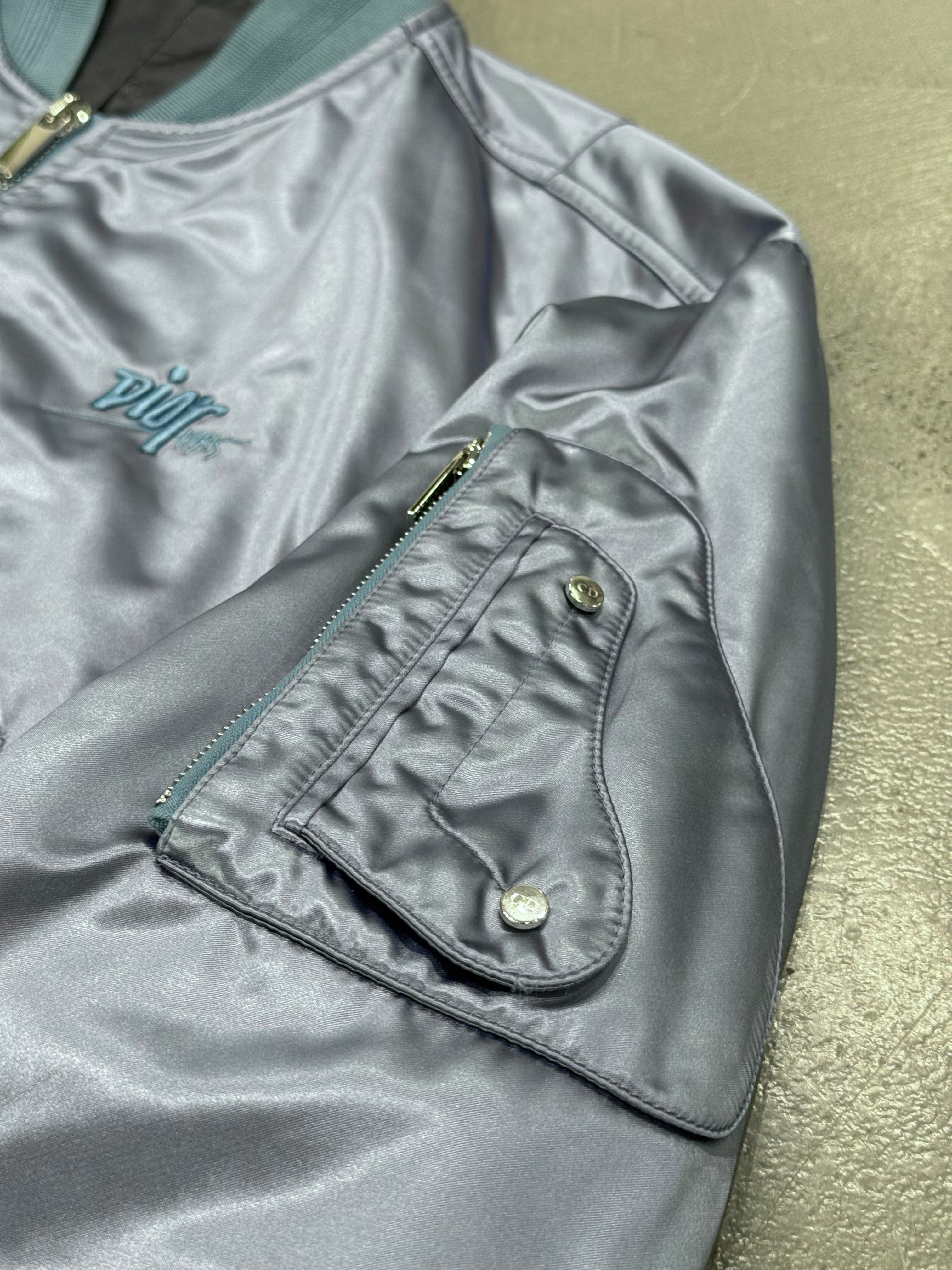 2020 Dior Shawn Stussy runway satin bomber jacket