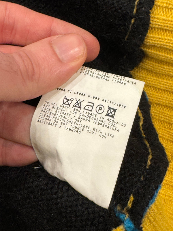 A/W2005 Gianfranco Ferré patchwork hand knitted sweater