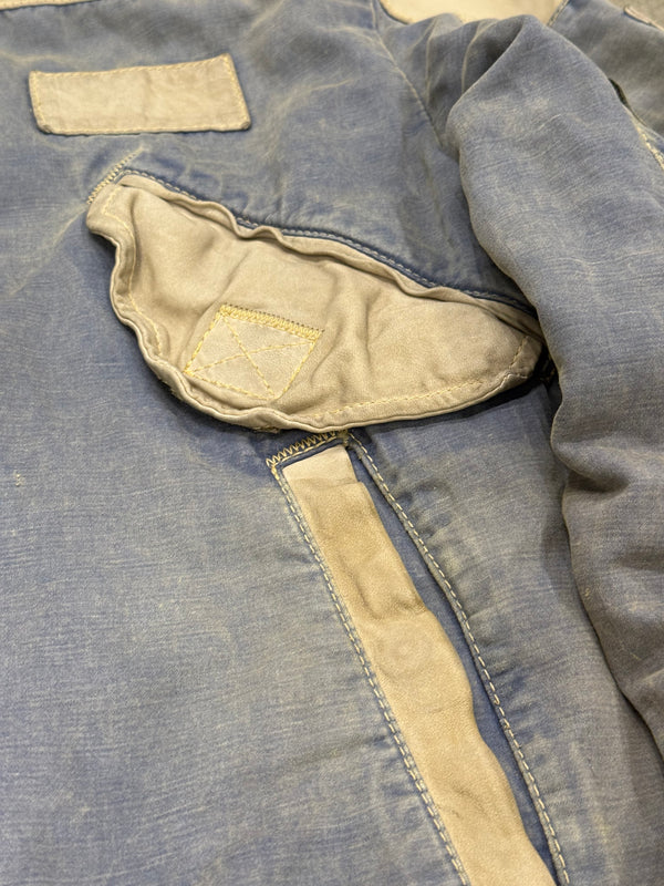 2000s Armani horse leather hybrid bomber jacket