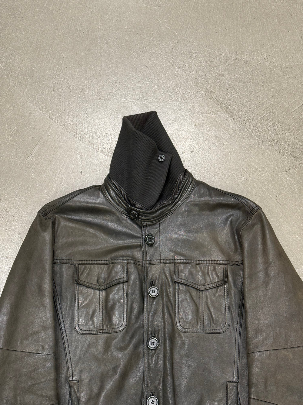 2000s Armani leather jacket