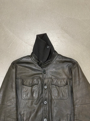 2000s Armani leather jacket