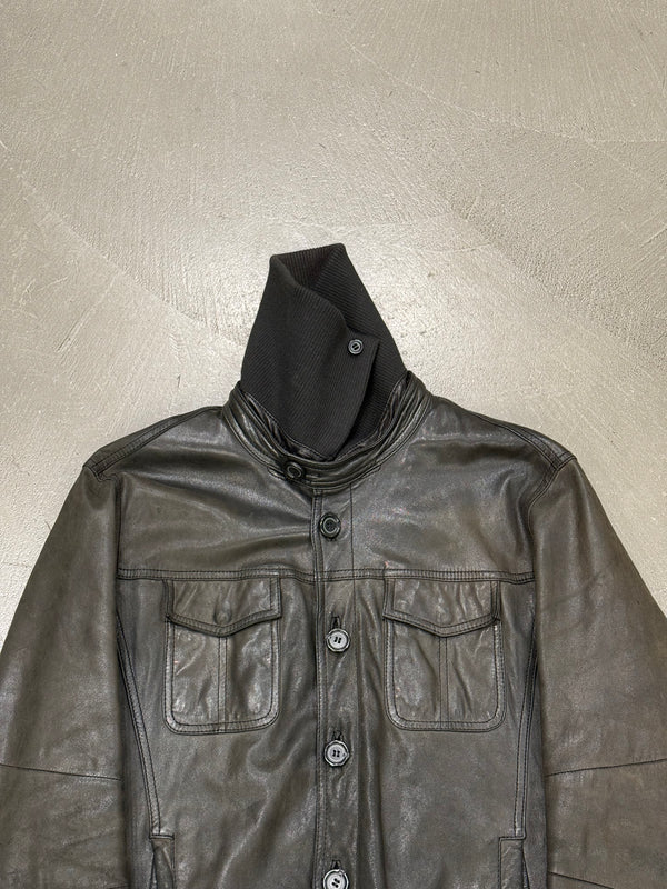 2000s Armani leather jacket