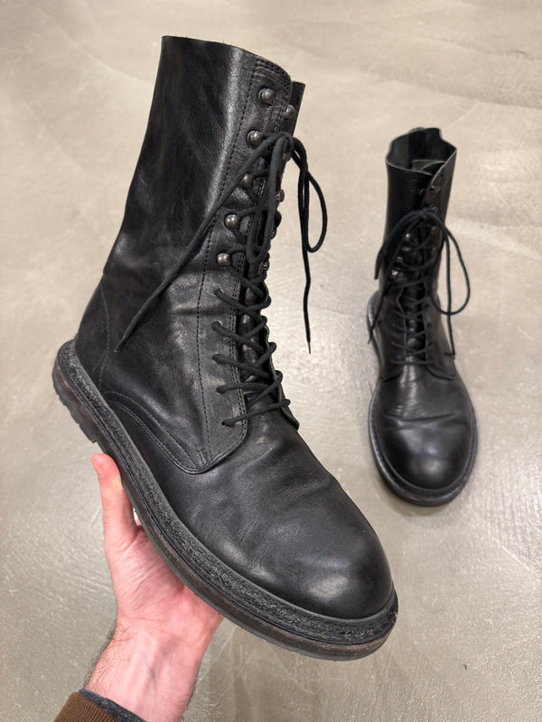 2000s Ann Demeulemeester combact leather boots