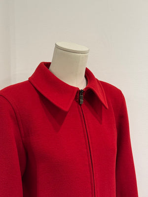 1980s Claude Montana red cropped jacket