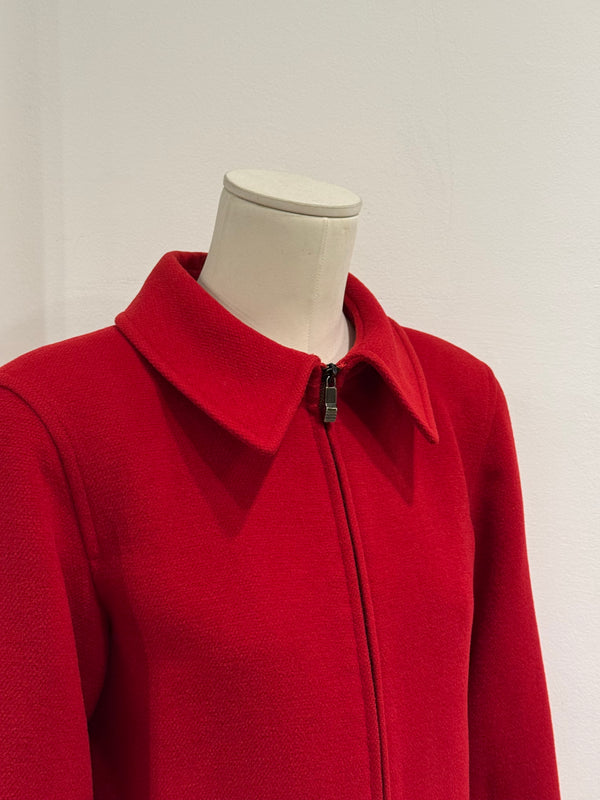 1980s Claude Montana red cropped jacket