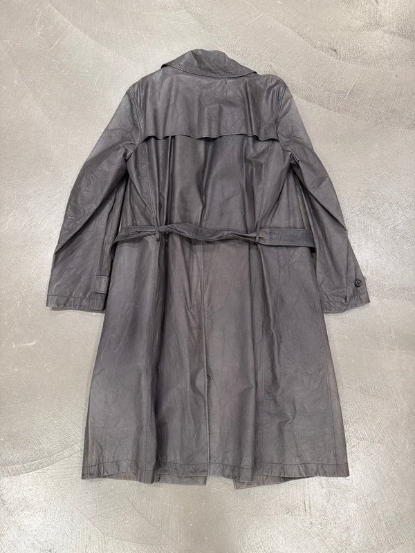 2000s YVES Saint Laurent by Pilati leather trench coat with removable lining
