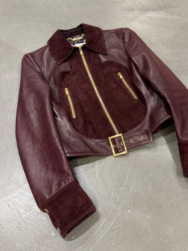 2001 Dolce & Gabbana paneled hybrid leather jacket