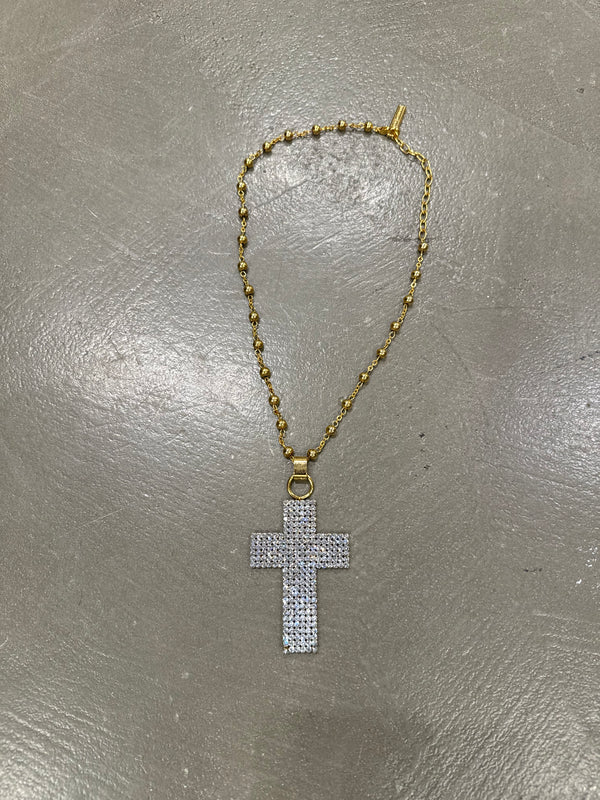2000s Dolce & Gabbana rhinestone cross necklace