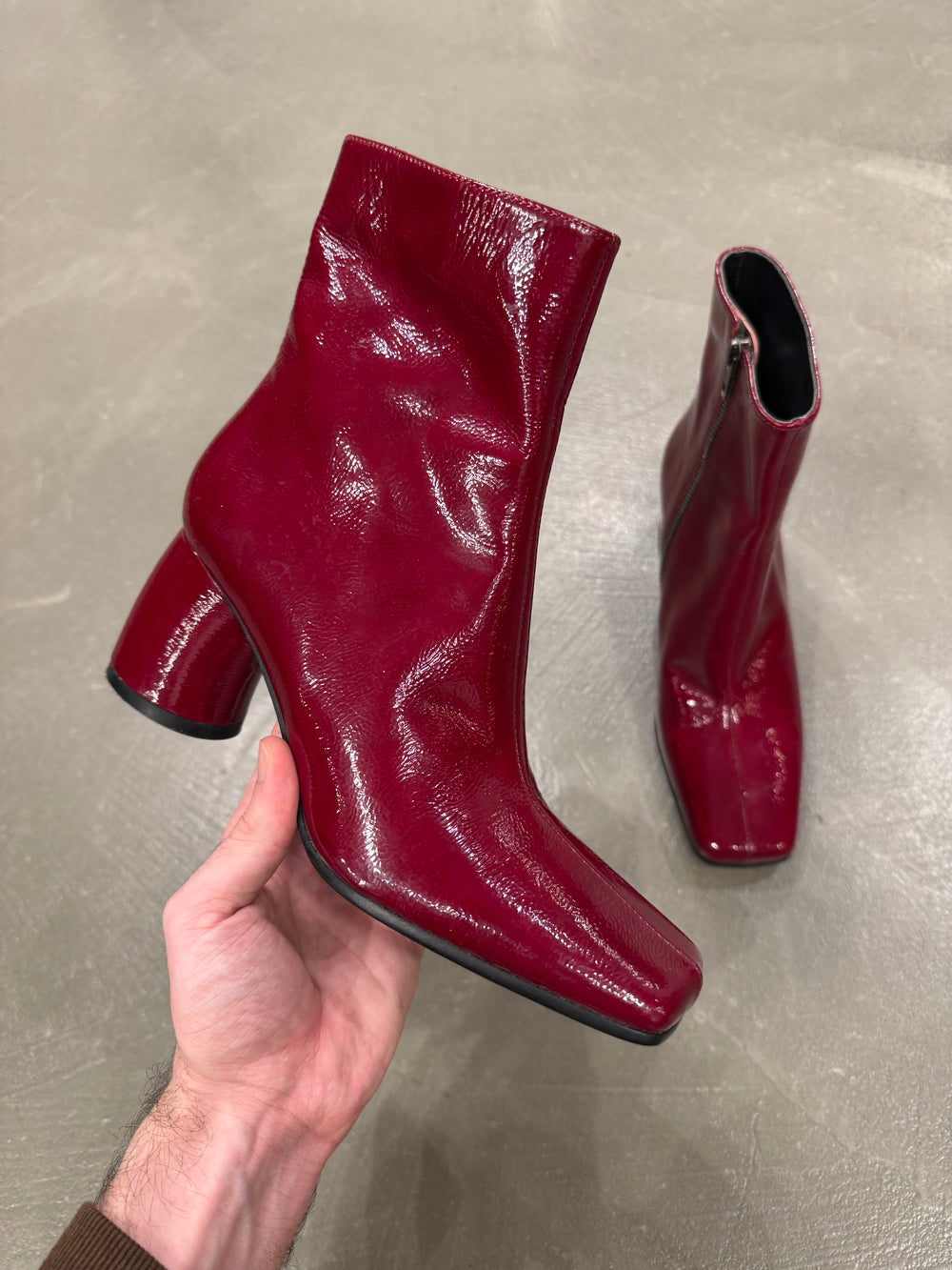 Ann Demeulemeester red ankle boots