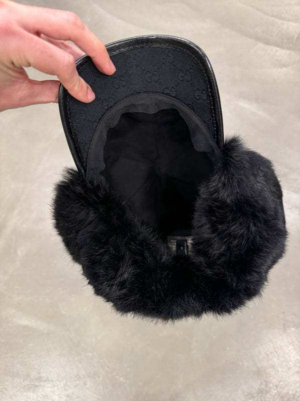 2000s Gucci by Tom Ford monogram fur trapper hat