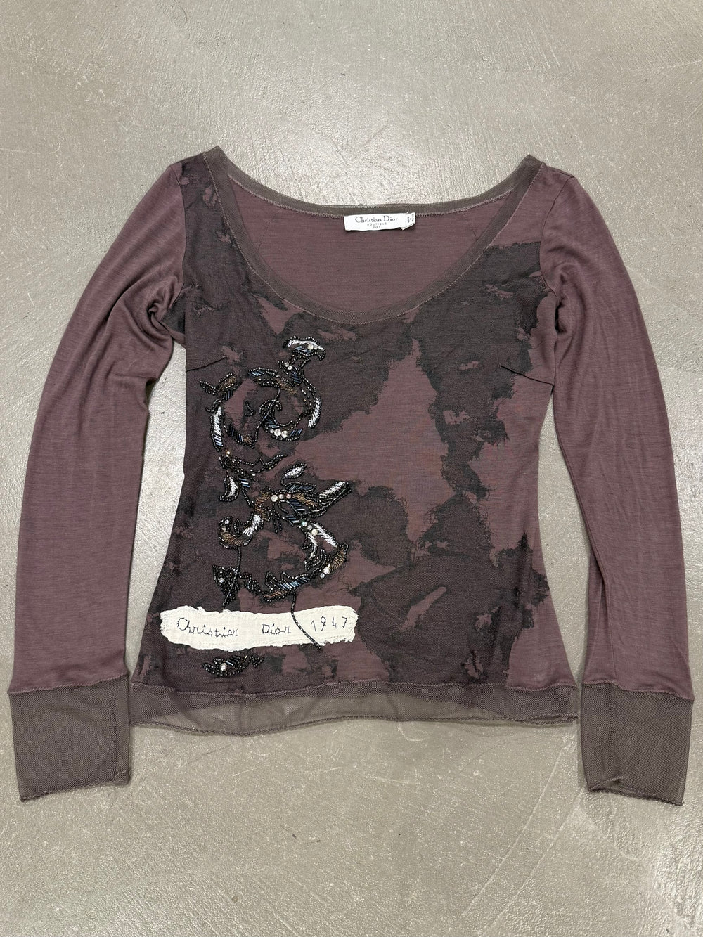 A/W2006 Christian Dior by John Galliano sheer embellished top