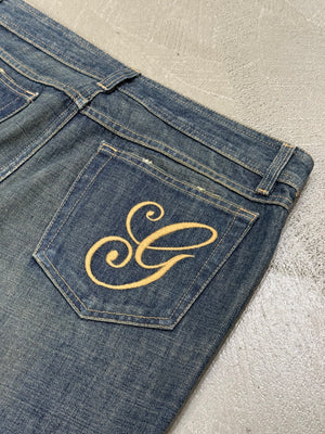 2000s Gucci by Tom Ford embroidered logo jeans