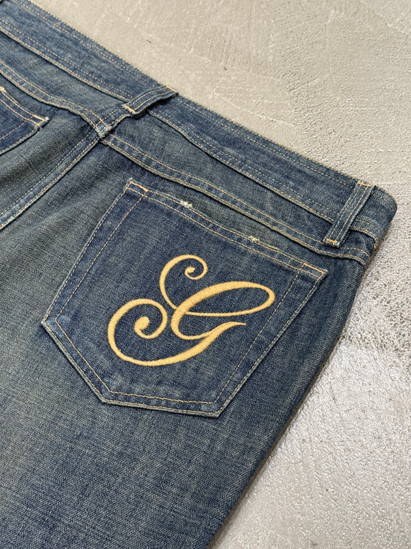 2000s Gucci by Tom Ford embroidered logo jeans