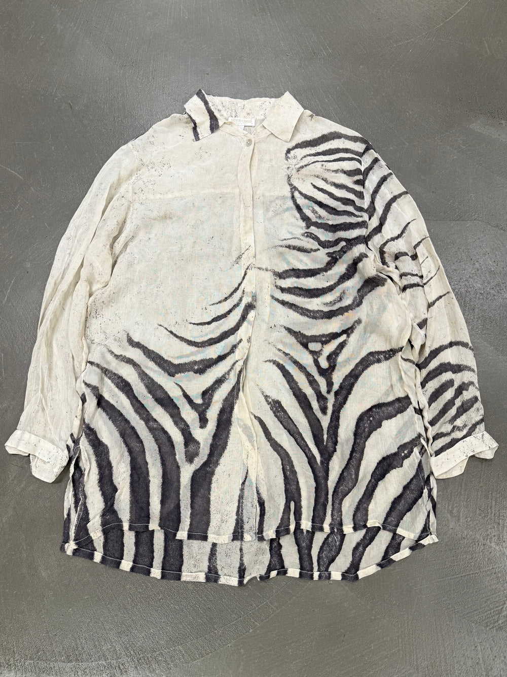 1999 Roberto Cavalli zebra print sheer shirt