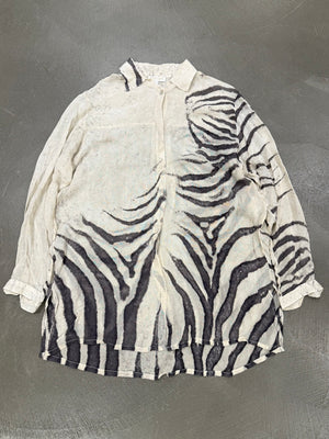 1999 Roberto Cavalli zebra print sheer shirt
