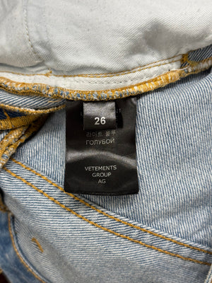 Vetements destroyed wide leg jeans