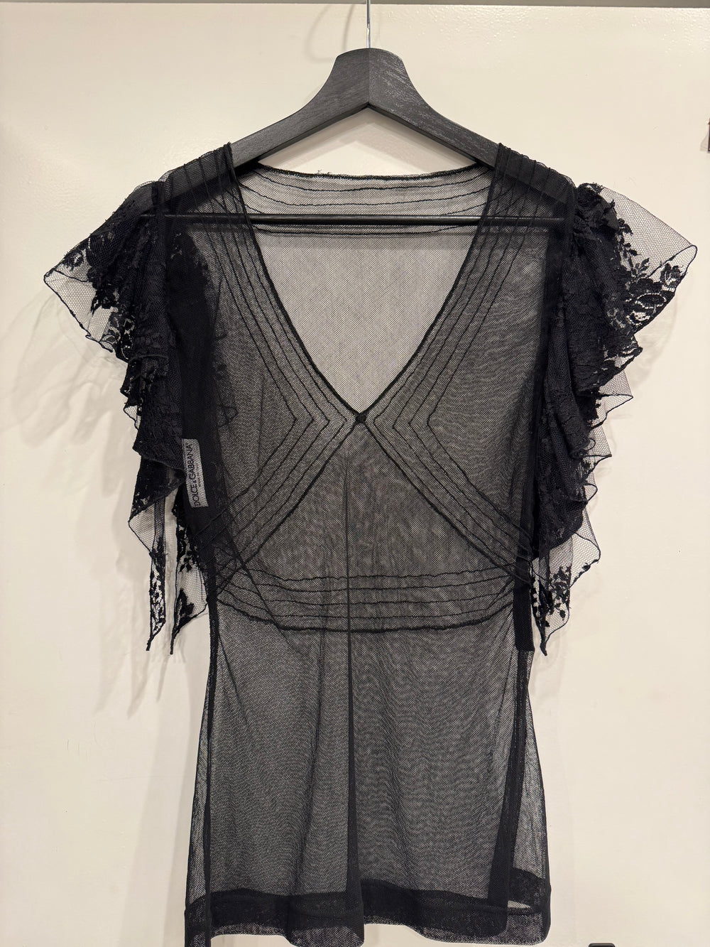1998 Dolce & Gabbana sheer butterfly mesh top