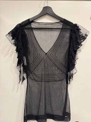 1998 Dolce & Gabbana sheer butterfly mesh top