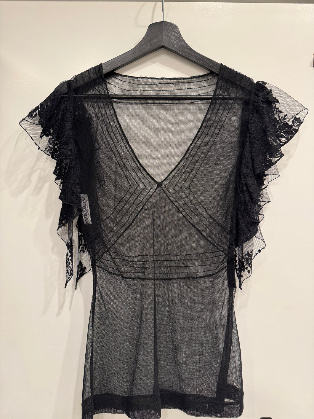 1998 Dolce & Gabbana sheer butterfly mesh top