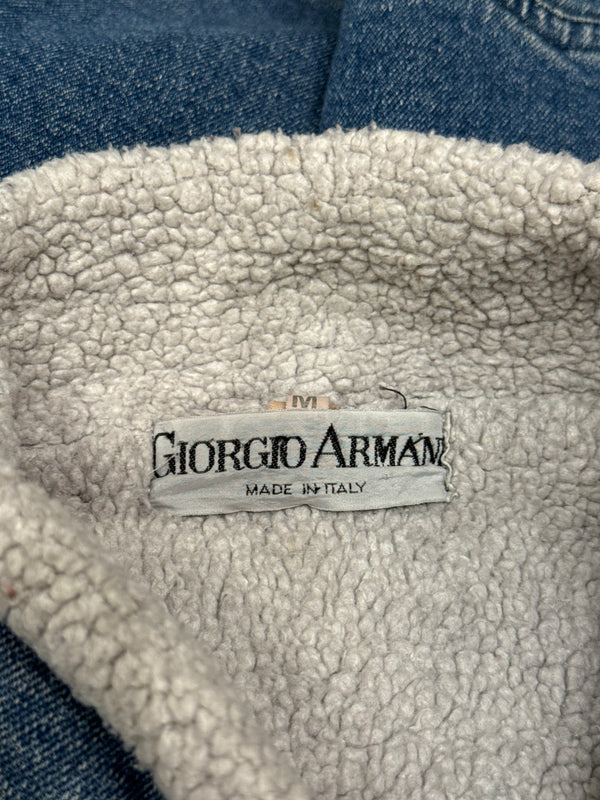 1980s Giorgio Armani shearling denim coat