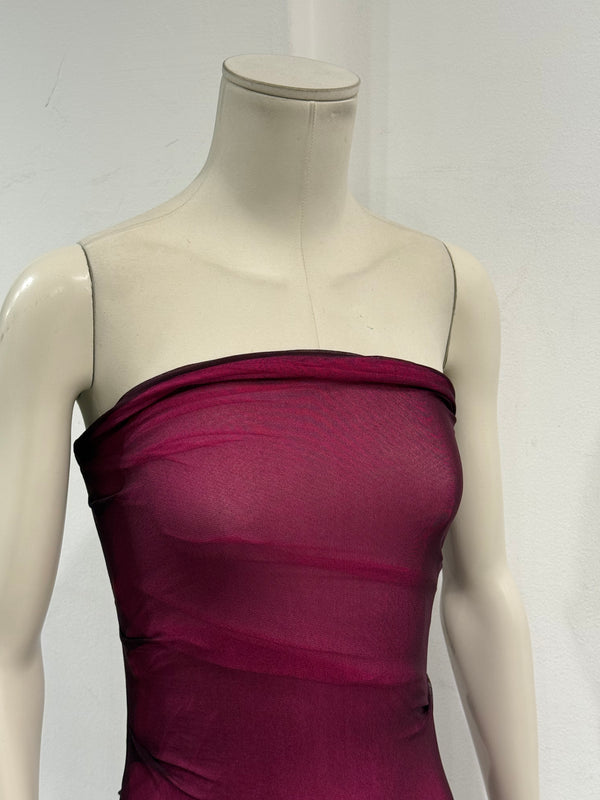 2000s Plein Sud bodycon strapless two-tone tube maxi dress