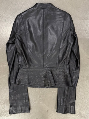 2000s Prada moto biker leather jacket