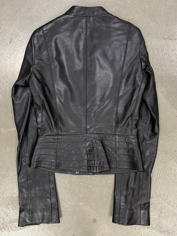 2000s Prada moto biker leather jacket