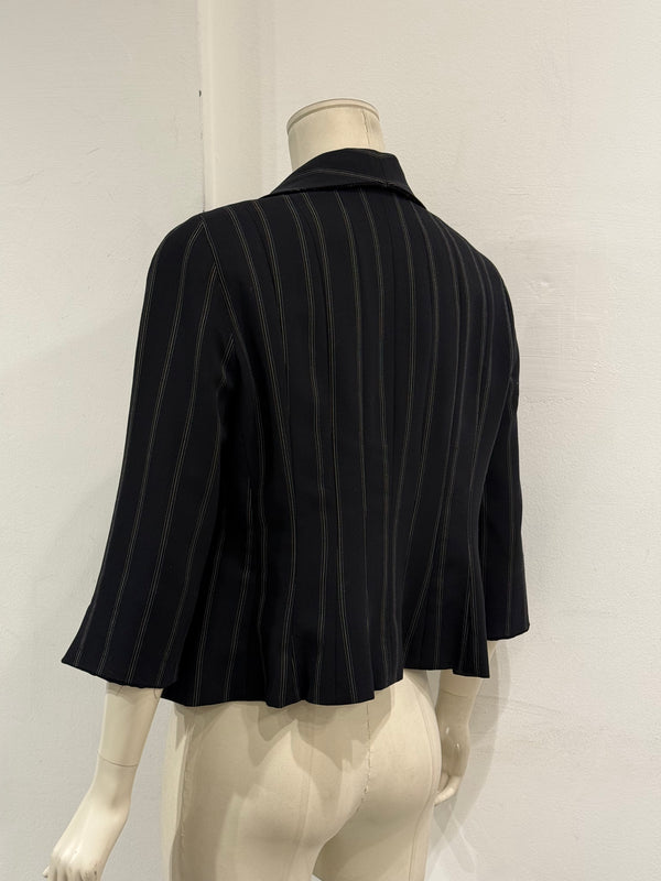 2006 Armani pinstripe peplum blazer jacket
