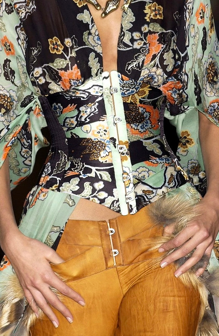 S/S2003 Roberto Cavalli Chinoiserie corset